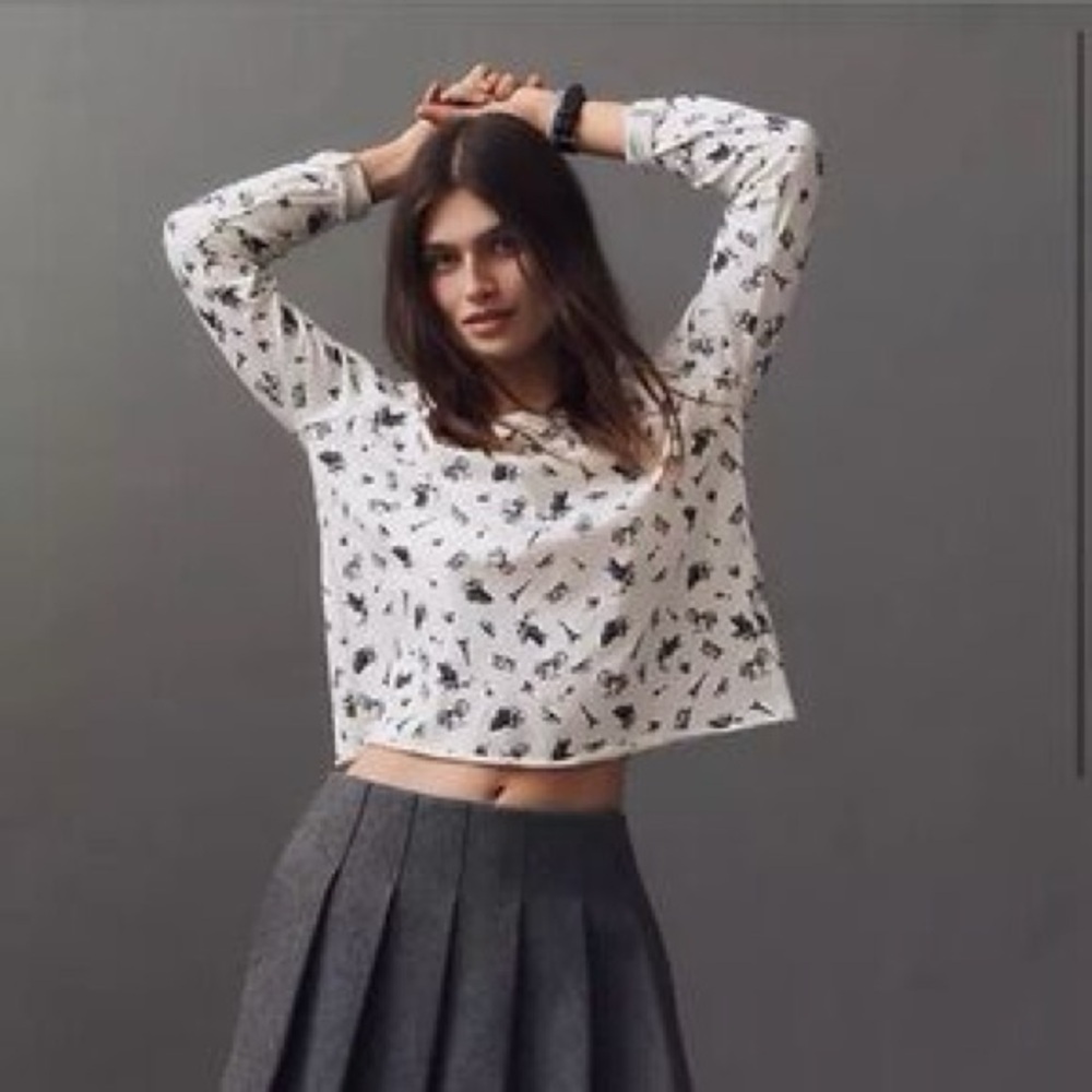 NWT Size M - The Caitlin Boxy Tee by Maeve: Long-Sleeve Edition (NWT US$58)